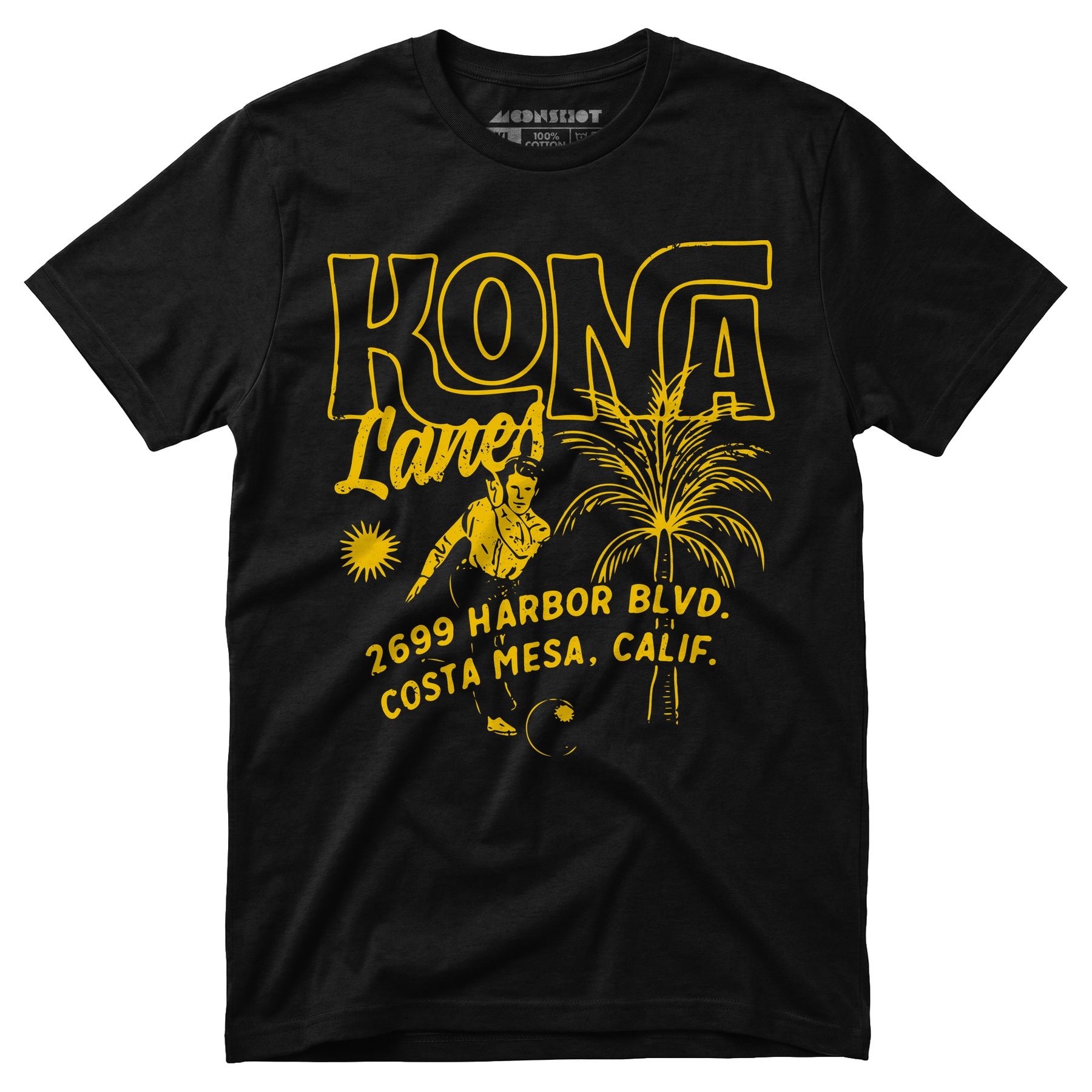 Kona Lanes v3 - Costa Mesa, CA - Vintage Bowling Alley - Unisex T-Shirt