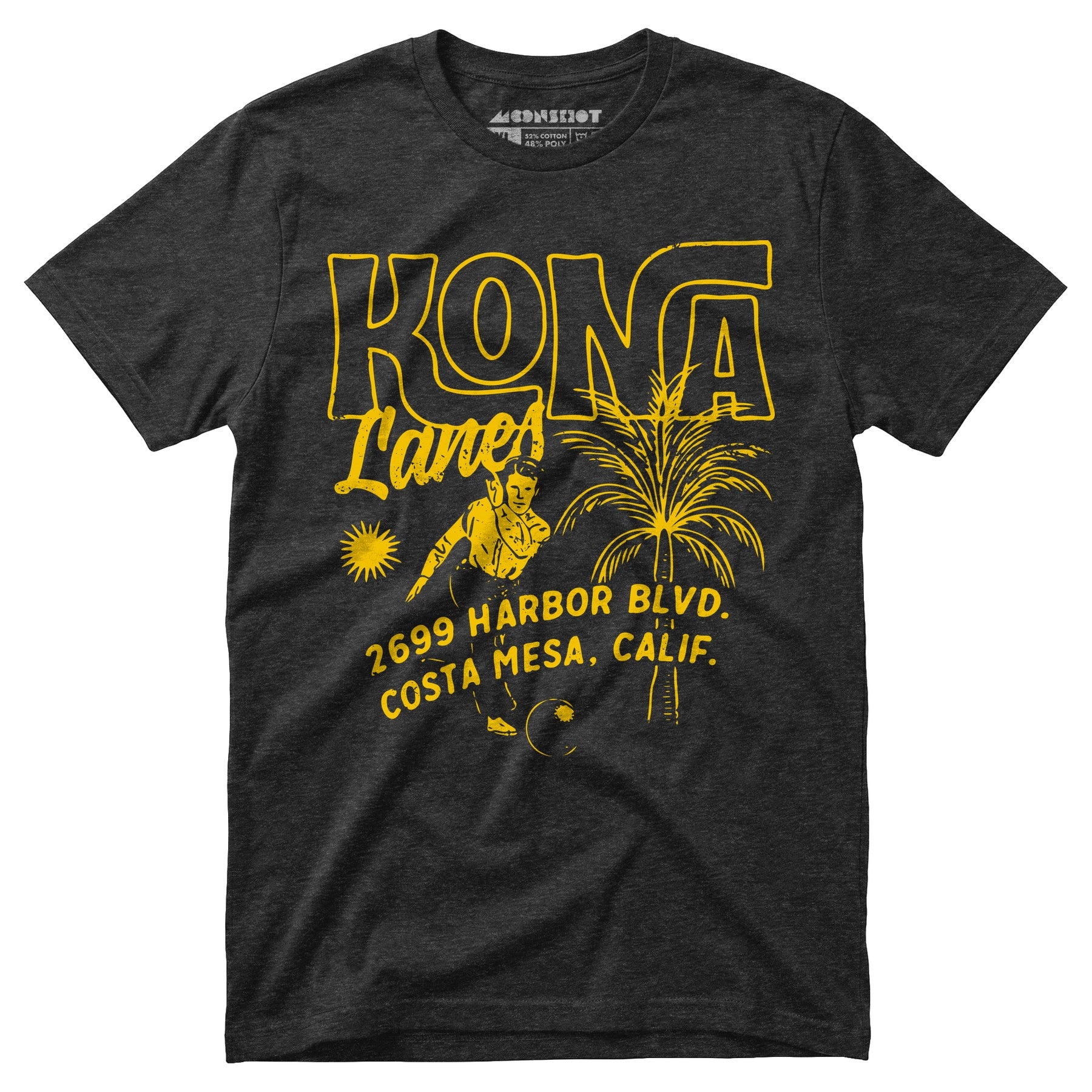 Kona Lanes v3 - Costa Mesa, CA - Vintage Bowling Alley - Unisex T-Shirt