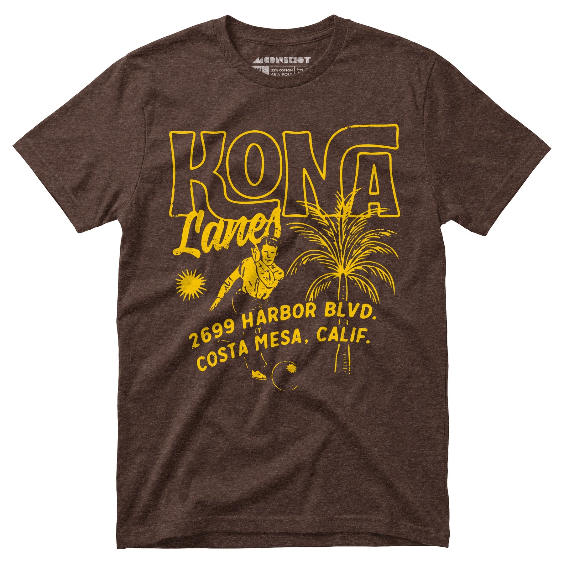 Kona Lanes v3 - Costa Mesa, CA - Vintage Bowling Alley - Unisex T-Shirt