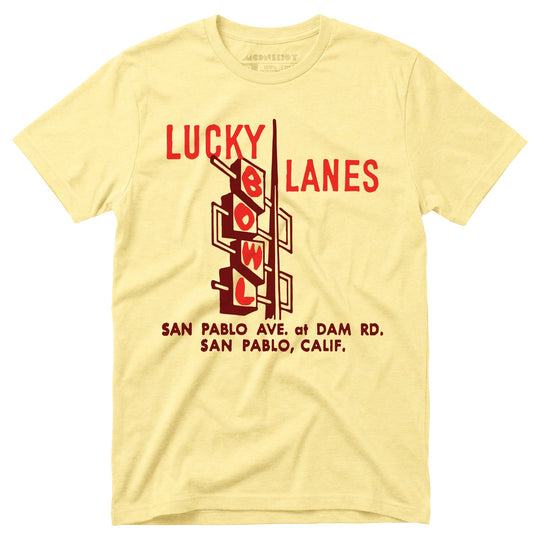 Lucky Lanes - San Pablo, CA - Vintage Bowling Alley - Unisex T-Shirt