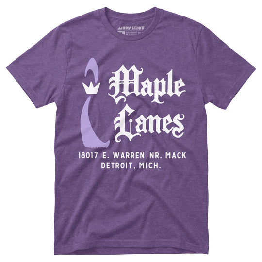 Maple Lanes - Detroit, MI - Vintage Bowling Alley - Unisex T-Shirt