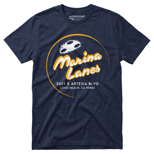 Marina Lanes - Long Beach, CA - Vintage Bowling Alley - Unisex T-Shirt