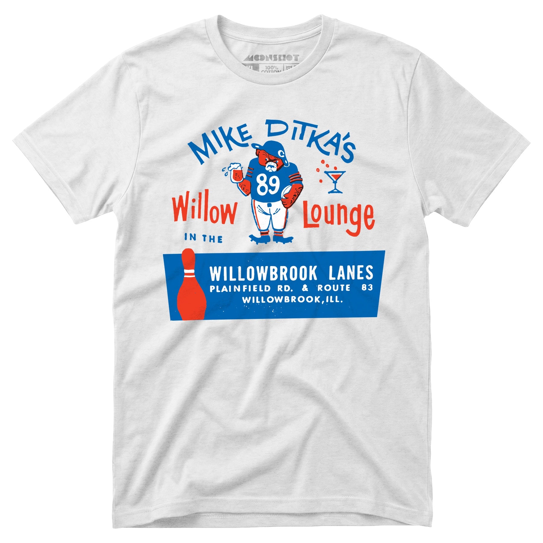 Mike Ditka's Willow Lounge - Willowbrook, IL - Vintage Bowling Alley - Unisex T-Shirt