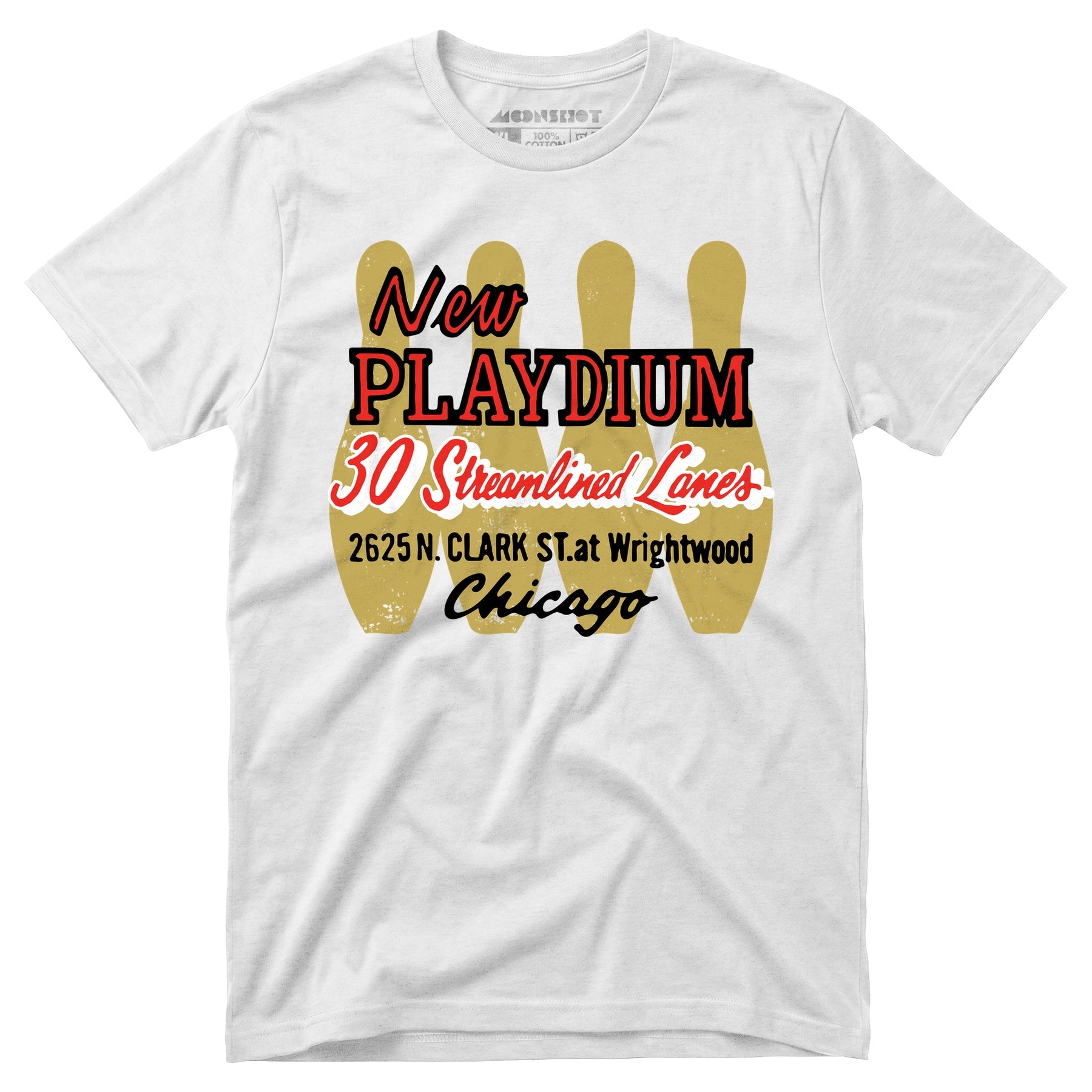 New Playdium - Chicago, IL - Vintage Bowling Alley - Unisex T-Shirt