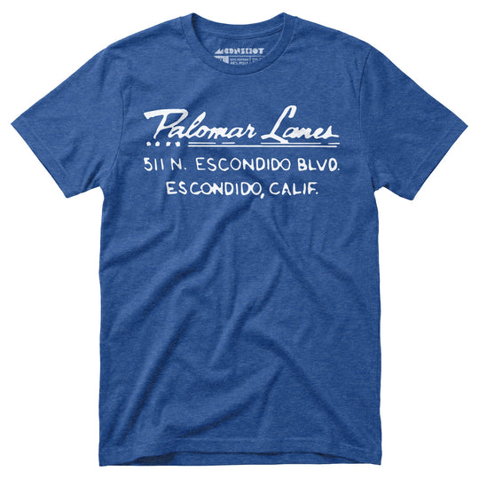 Palomar Lanes - Escondido, CA - Vintage Bowling Alley - Unisex T-Shirt