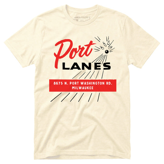 Port Lanes - Milwaukee, WI - Vintage Bowling Alley - Unisex T-Shirt