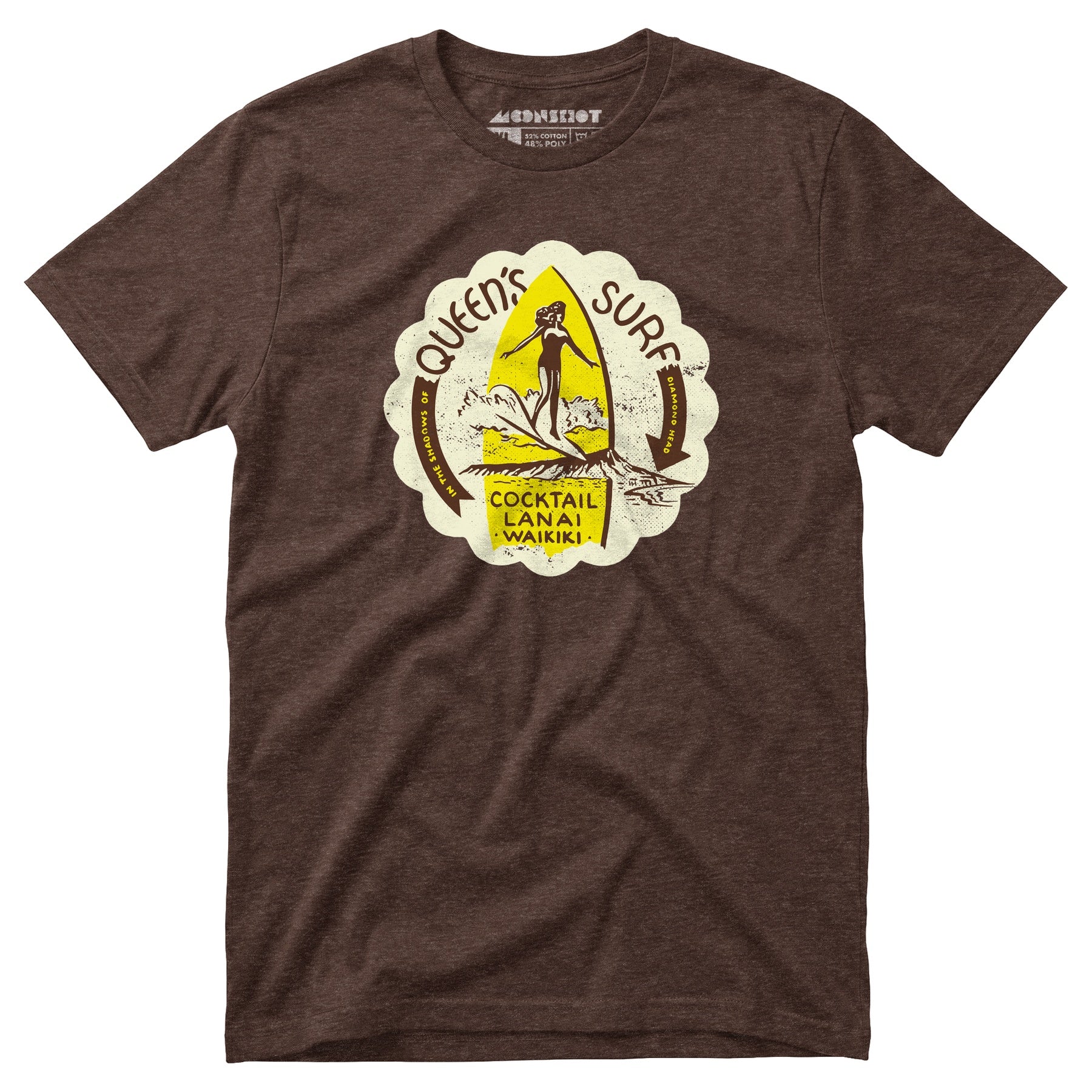Queen's Surf - Waikiki, HI - Vintage Tiki Bar - Unisex T-Shirt