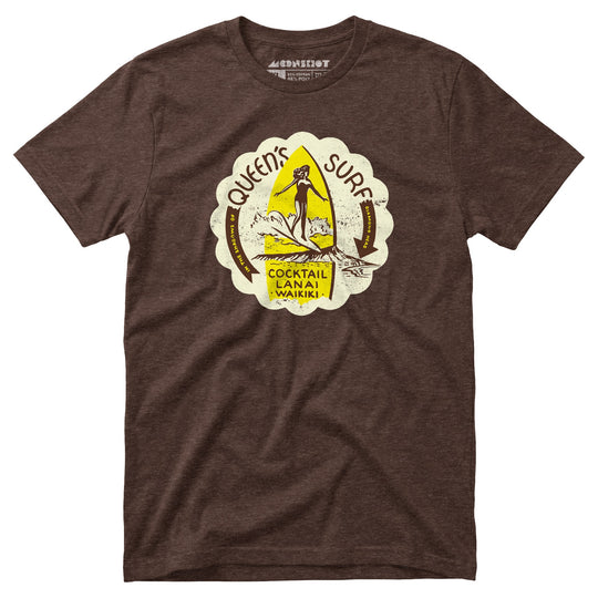 Queen's Surf - Waikiki, HI - Vintage Tiki Bar - Unisex T-Shirt