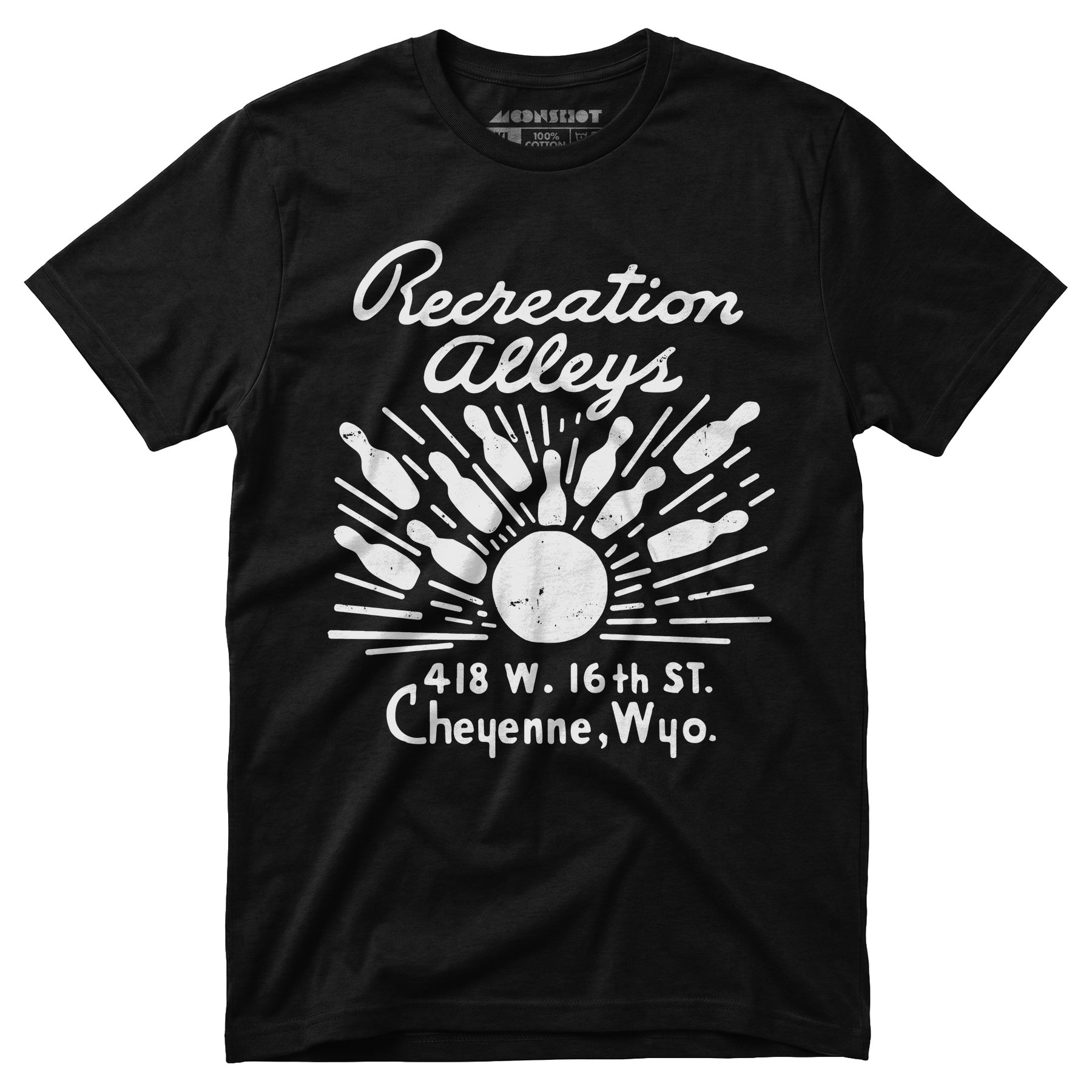 Recreation Alleys - Cheyenne, WY - Vintage Bowling Alley - Unisex T-Shirt