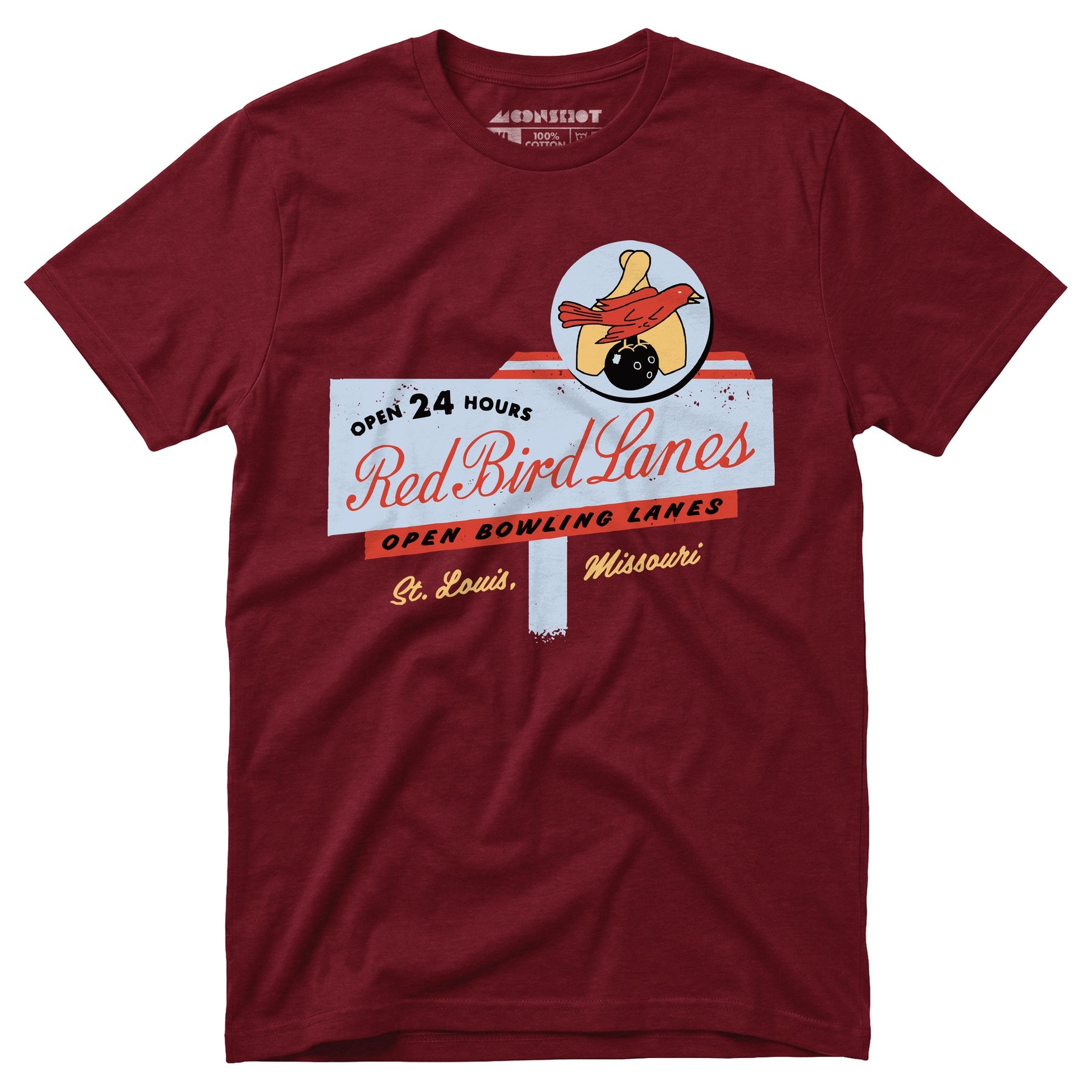 Red Bird Lanes v2 - St. Louis, MO - Vintage Bowling Alley - Unisex T-Shirt