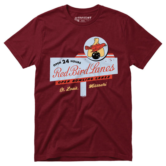 Red Bird Lanes v2 - St. Louis, MO - Vintage Bowling Alley - Unisex T-Shirt