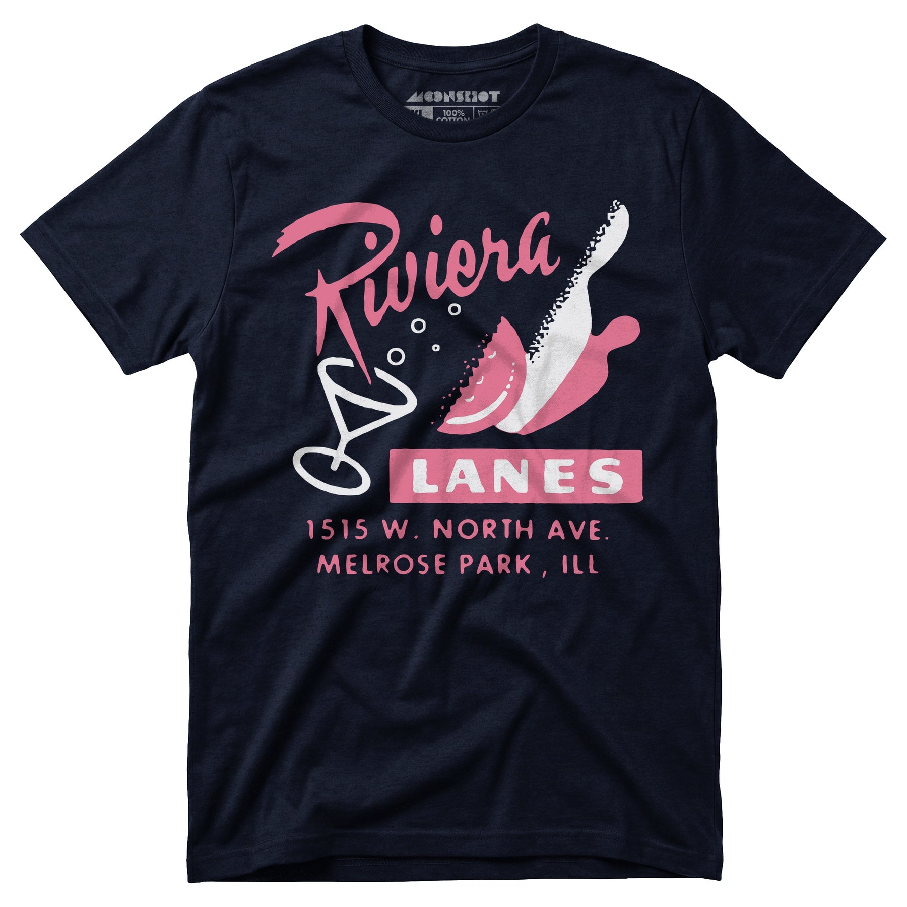 Riviera Lanes - Melrose Park, IL - Vintage Bowling Alley - Unisex T-Shirt