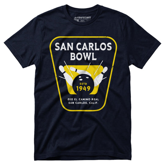 San Carlos Bowl - San Carlos, CA - Vintage Bowling Alley - Unisex T-Shirt