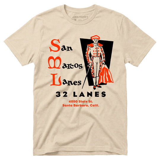 San Marcos Lanes - Santa Barbara, CA - Vintage Bowling Alley - Unisex T-Shirt