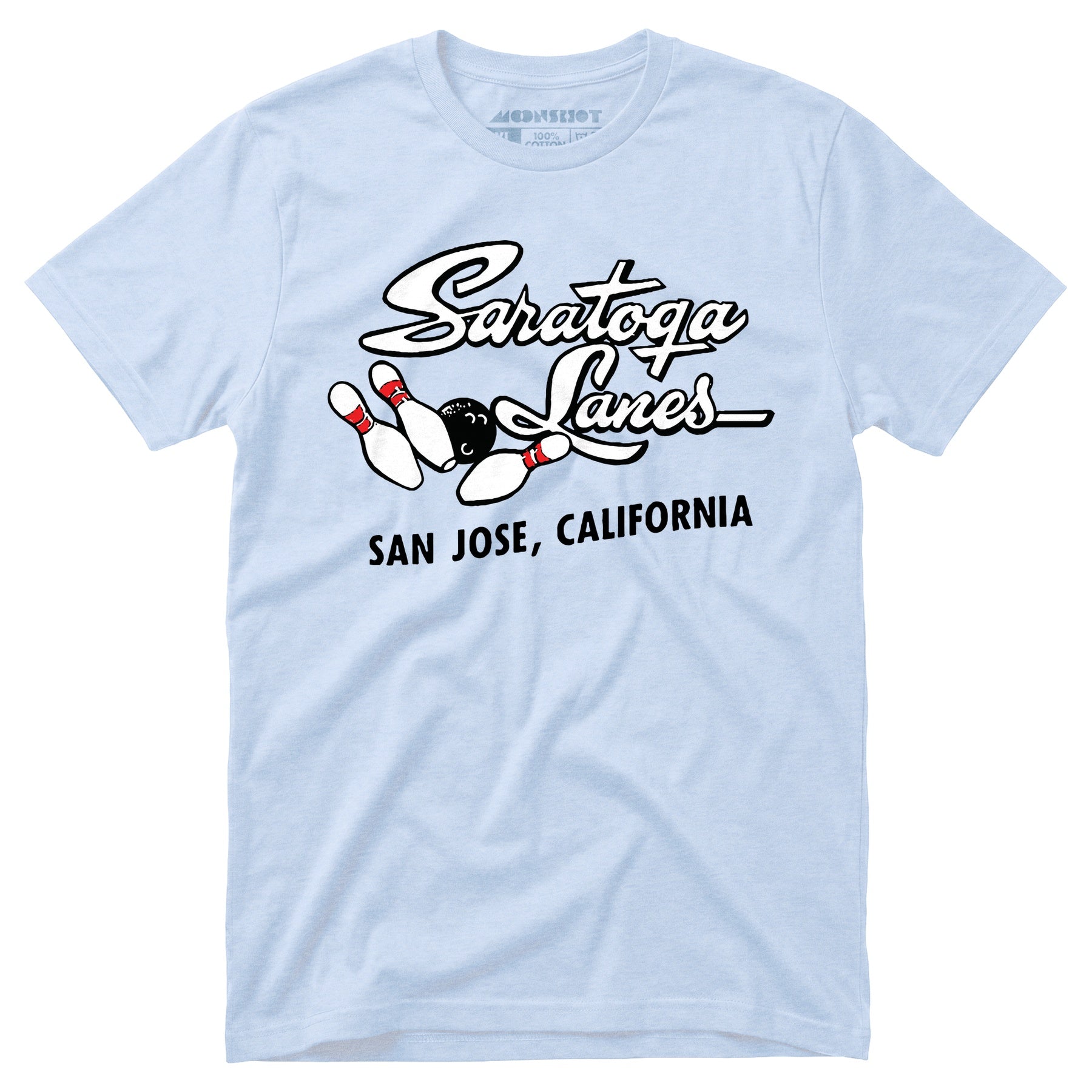 Saratoga Lanes - San Jose, CA - Vintage Bowling Alley - Unisex T-Shirt