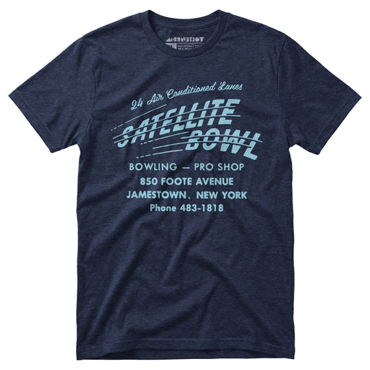 Satellite Bowl - Jamestown, NY - Vintage Bowling Alley - Unisex T-Shirt