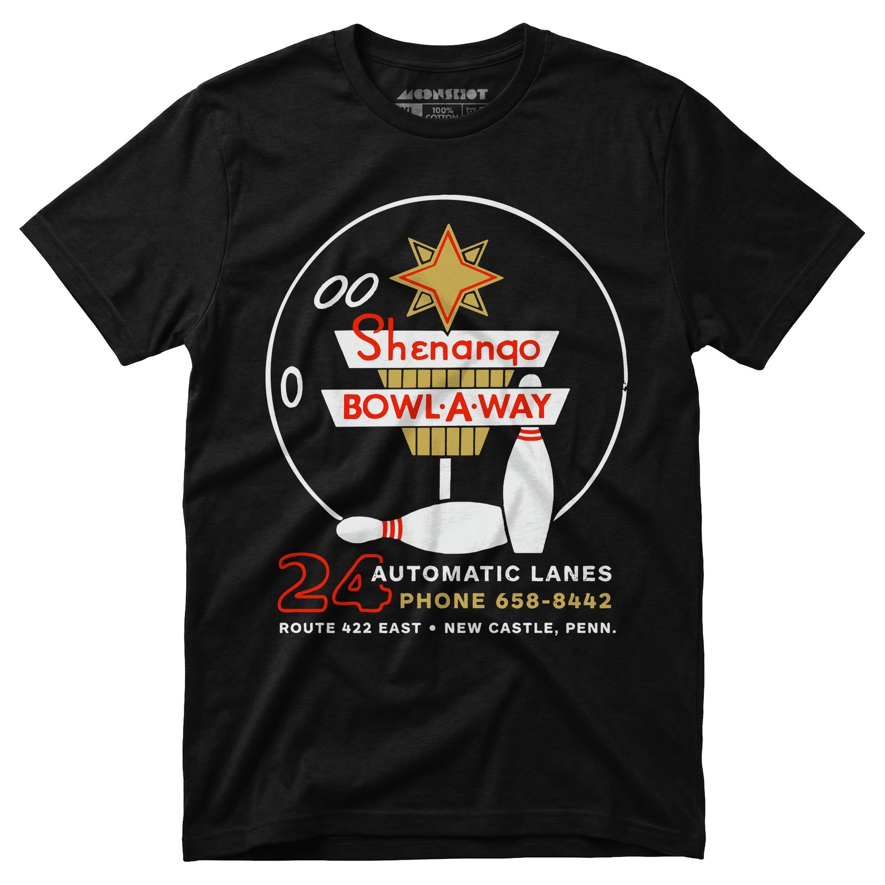 Shenango Bowl-a-Way - New Castle, PA - Vintage Bowling Alley - Unisex T-Shirt