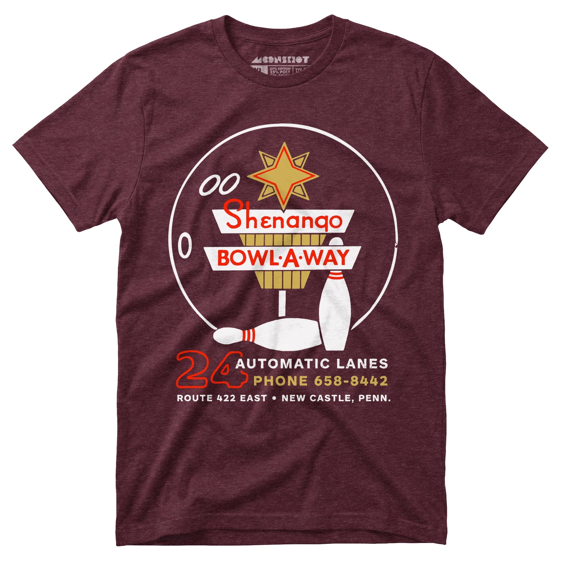 Shenango Bowl-a-Way - New Castle, PA - Vintage Bowling Alley - Unisex T-Shirt