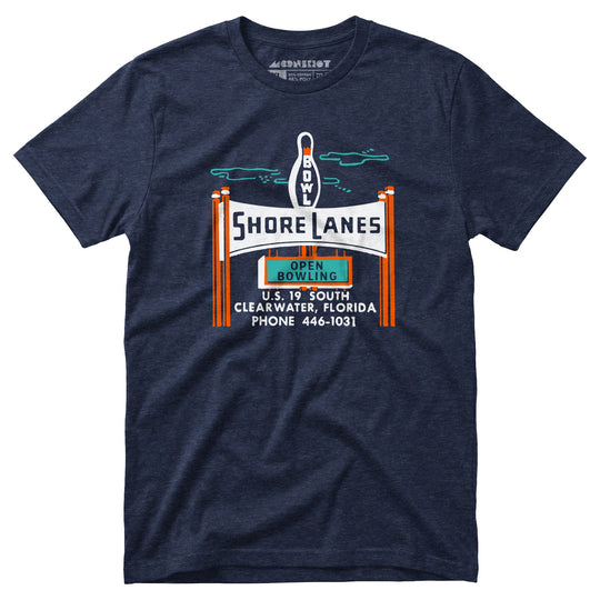 Shore Lanes - Clearwater, FL - Vintage Bowling Alley - Unisex T-Shirt