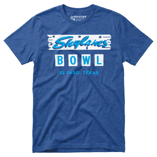 Skylanes Bowl - El Paso, TX - Vintage Bowling Alley - Unisex T-Shirt