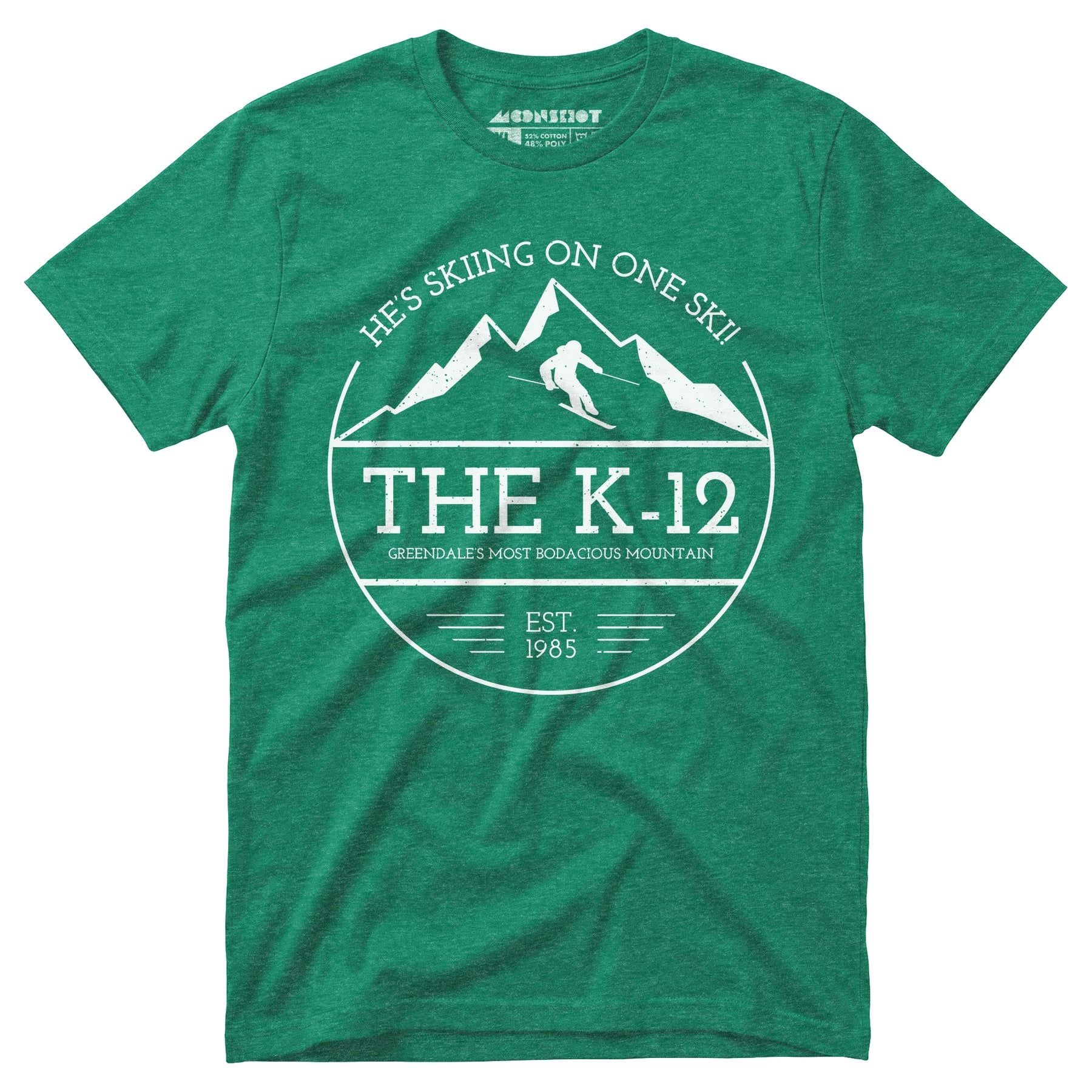 The K-12 He's Skiing on One Ski - Unisex T-Shirt