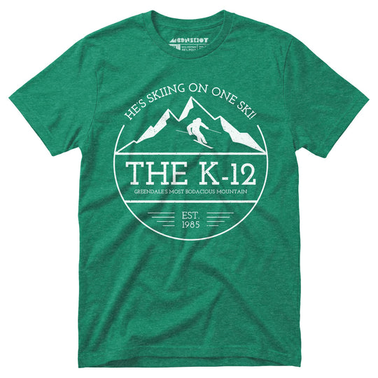 The K-12 He's Skiing on One Ski - Unisex T-Shirt