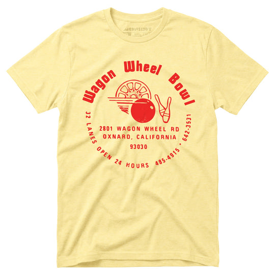 Wagon Wheel Bowl - Oxnard, CA - Vintage Bowling Alley - Unisex T-Shirt