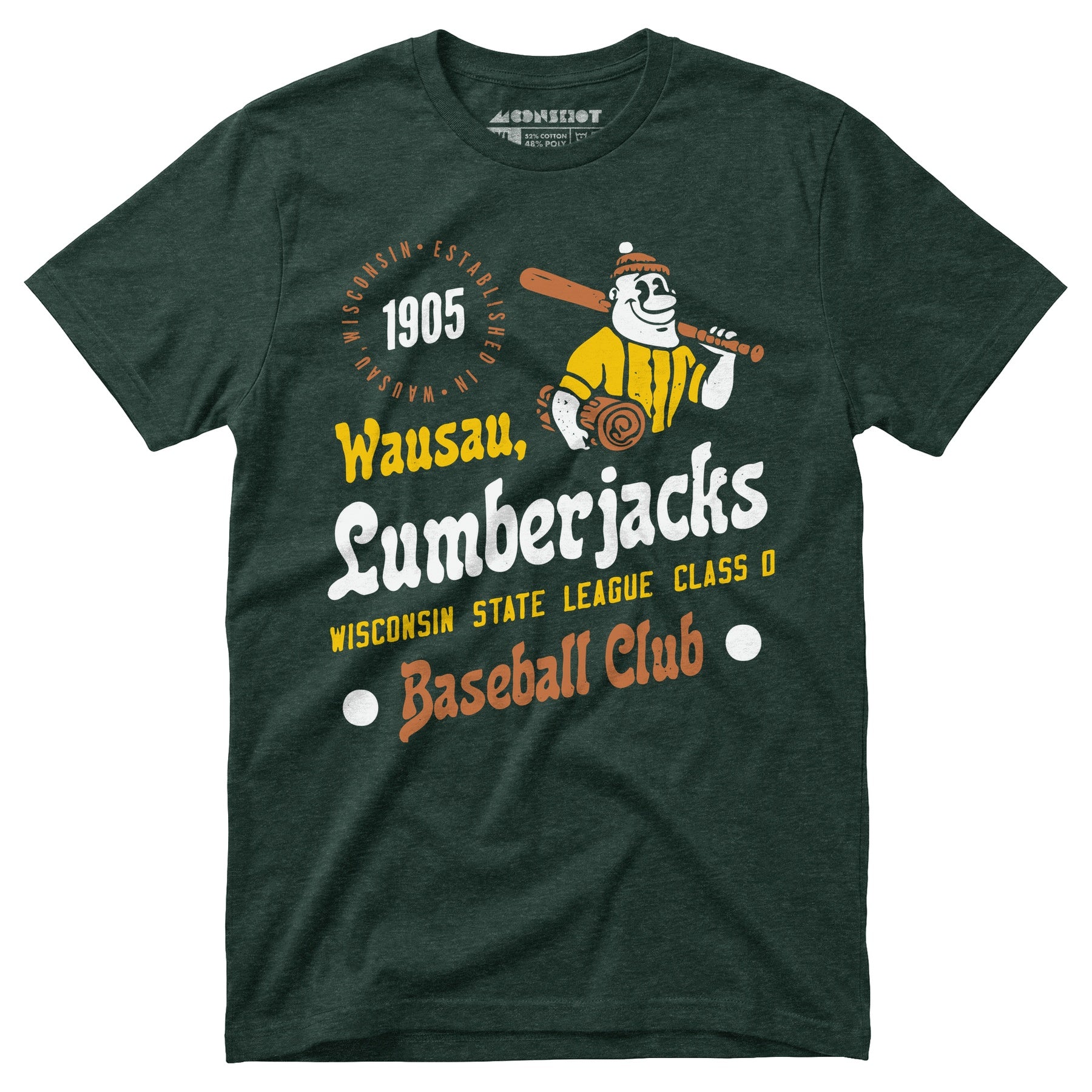 Wausau Lumberjacks - Wisconsin - Vintage Defunct Baseball Teams - Unisex T-Shirt