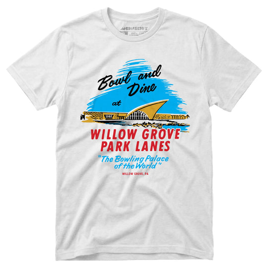 Willow Grove Park Lanes - Willow Grove, PA - Vintage Bowling Alley - Unisex T-Shirt