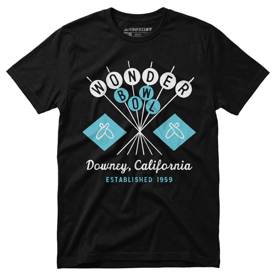 Wonder Bowl - Downey, CA - Vintage Bowling Alley - Unisex T-Shirt