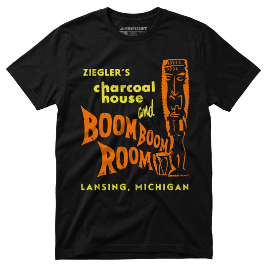 Ziegler's Charcoal House & Boom Boom Room - Lansing, MI - Vintage Tiki Bar - Unisex T-Shirt