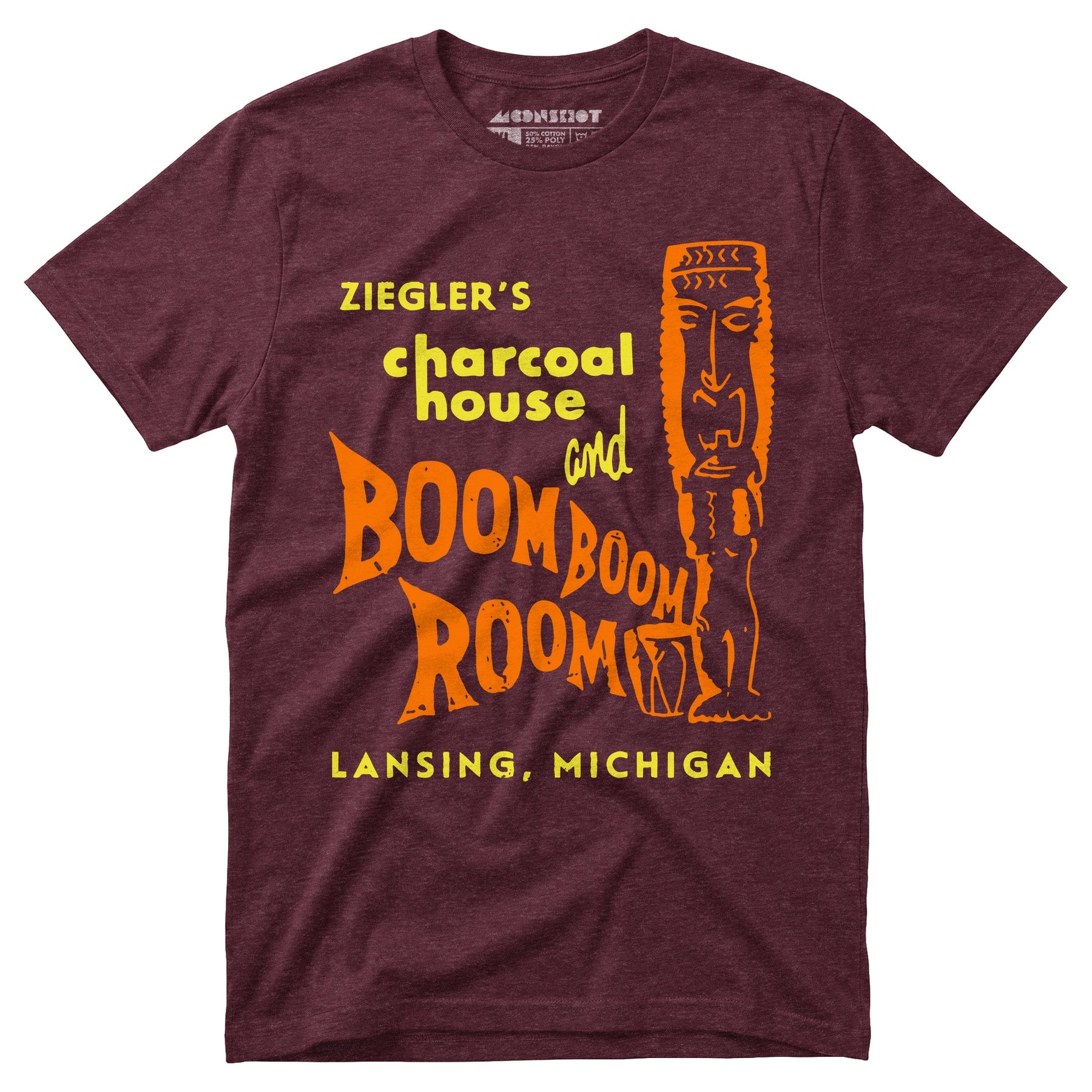 Ziegler's Charcoal House & Boom Boom Room - Lansing, MI - Vintage Tiki Bar - Unisex T-Shirt