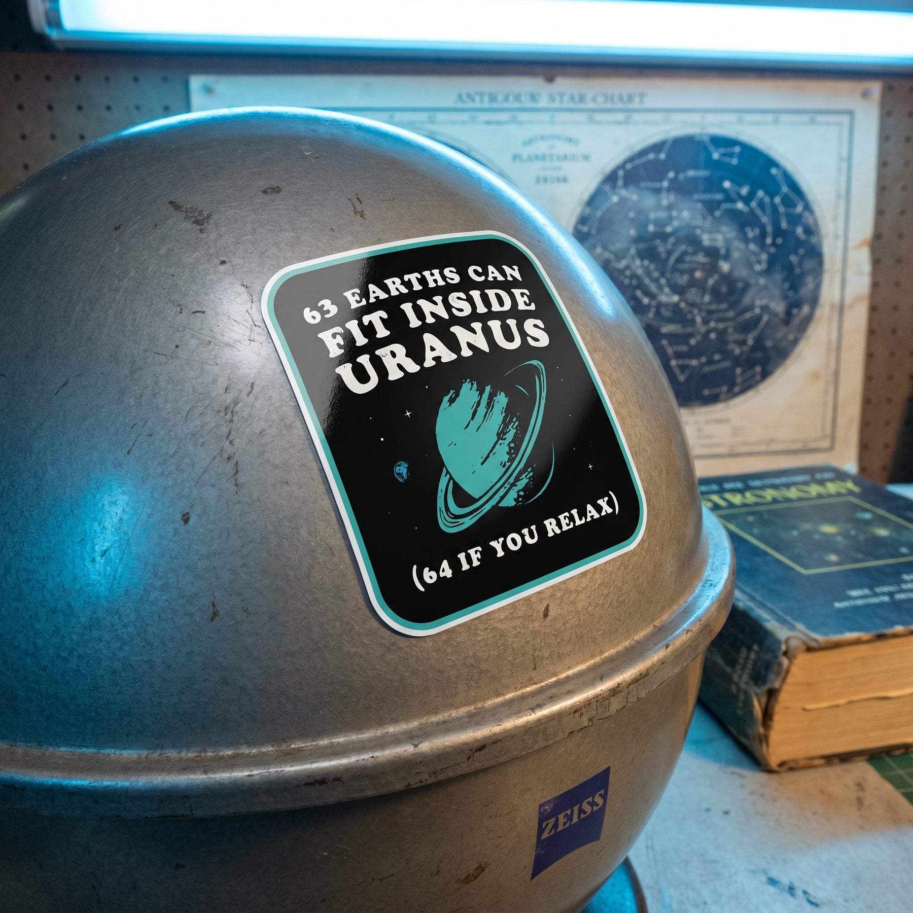 63 Earths Can Fit Inside Uranus - Sticker