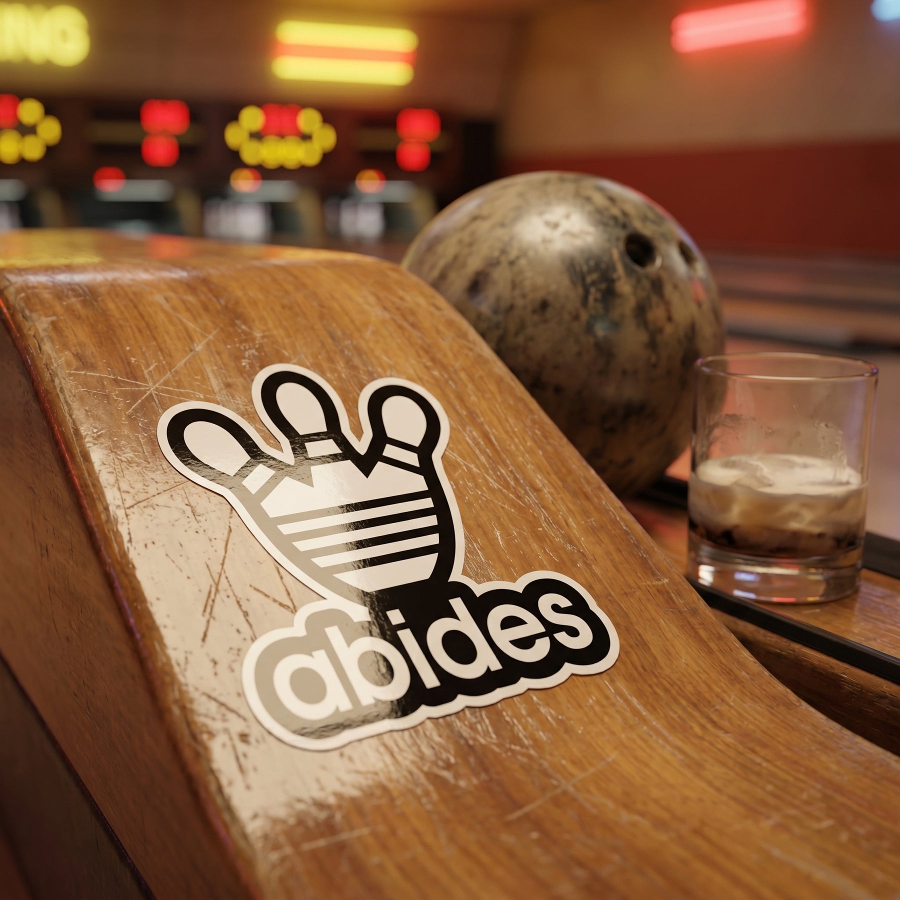 Abides Lebowski Bowling - Sticker