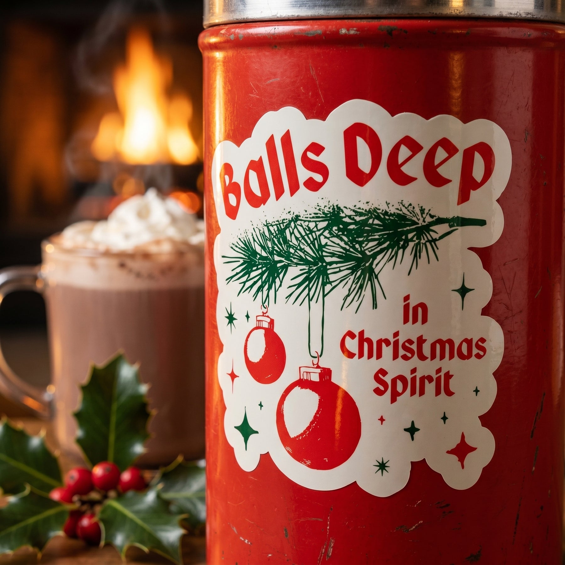 Balls Deep in Christmas Spirit - Sticker