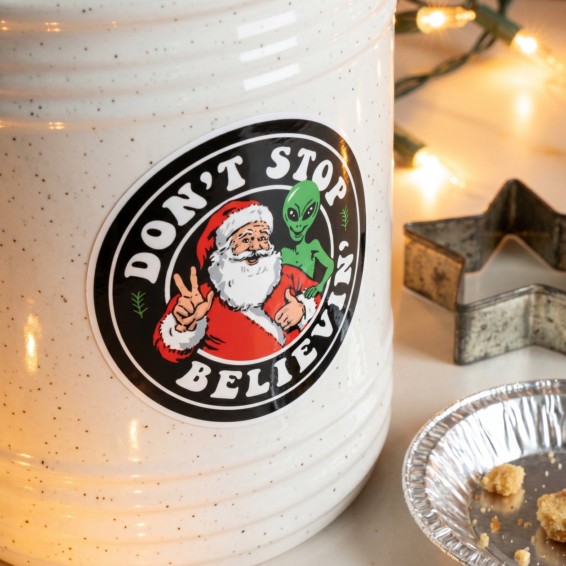 Don't Stop Believin' - Santa & Alien - Sticker
