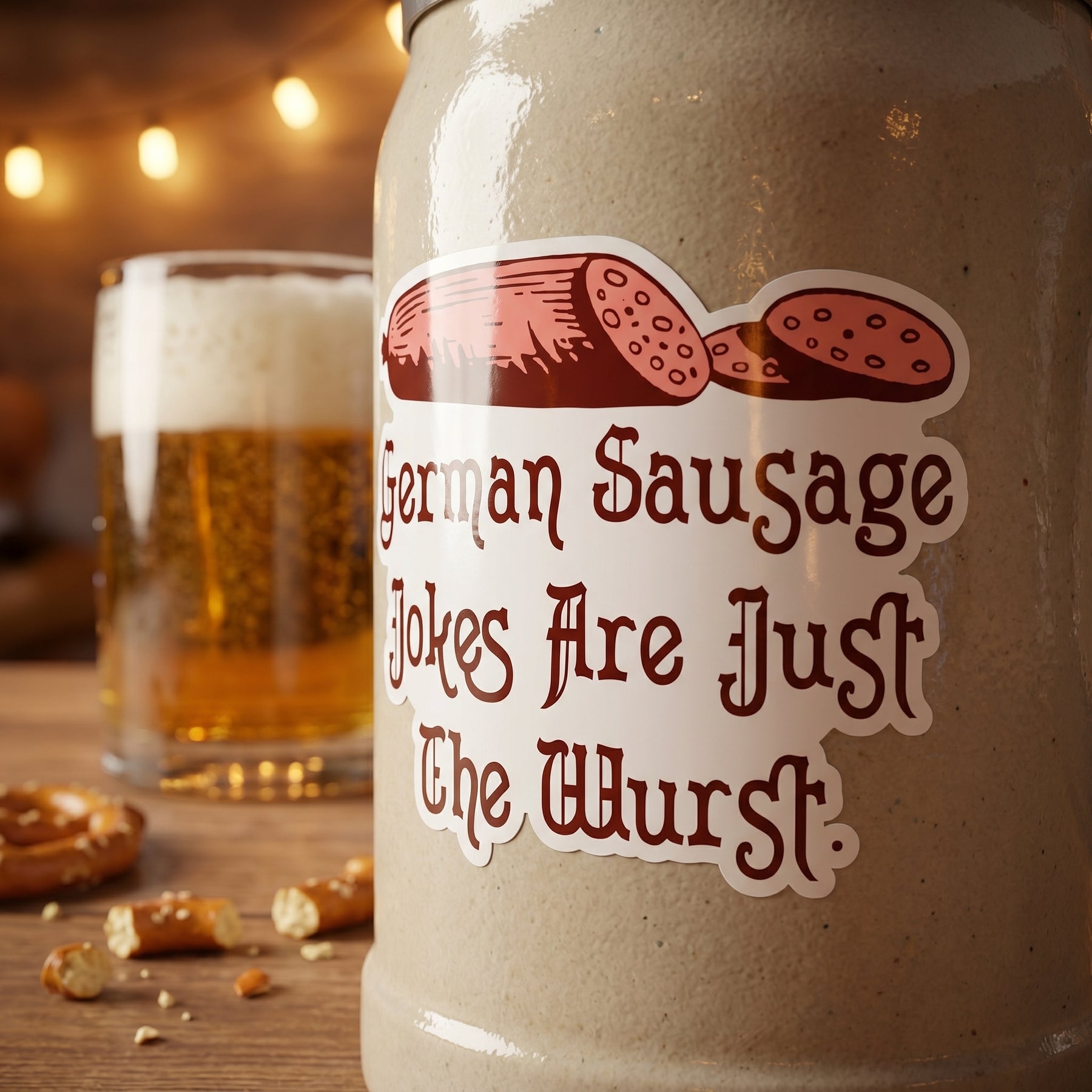 German Sausage Jokes Are Just The Wurst - Sticker