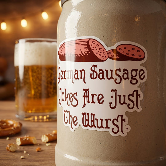 German Sausage Jokes Are Just The Wurst - Sticker