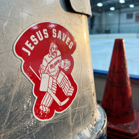 Jesus Saves - Hockey - Sticker