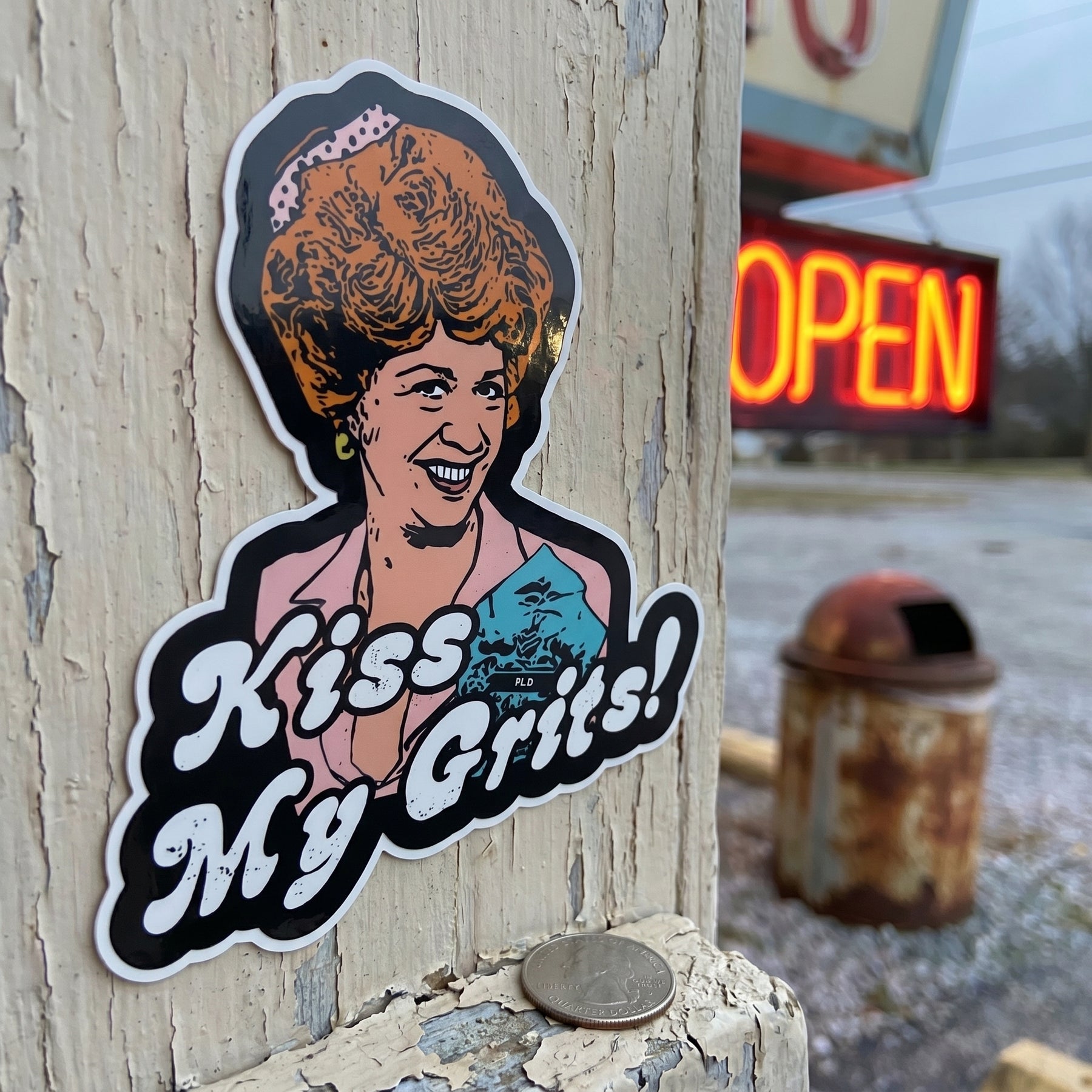Kiss My Grits - Sticker