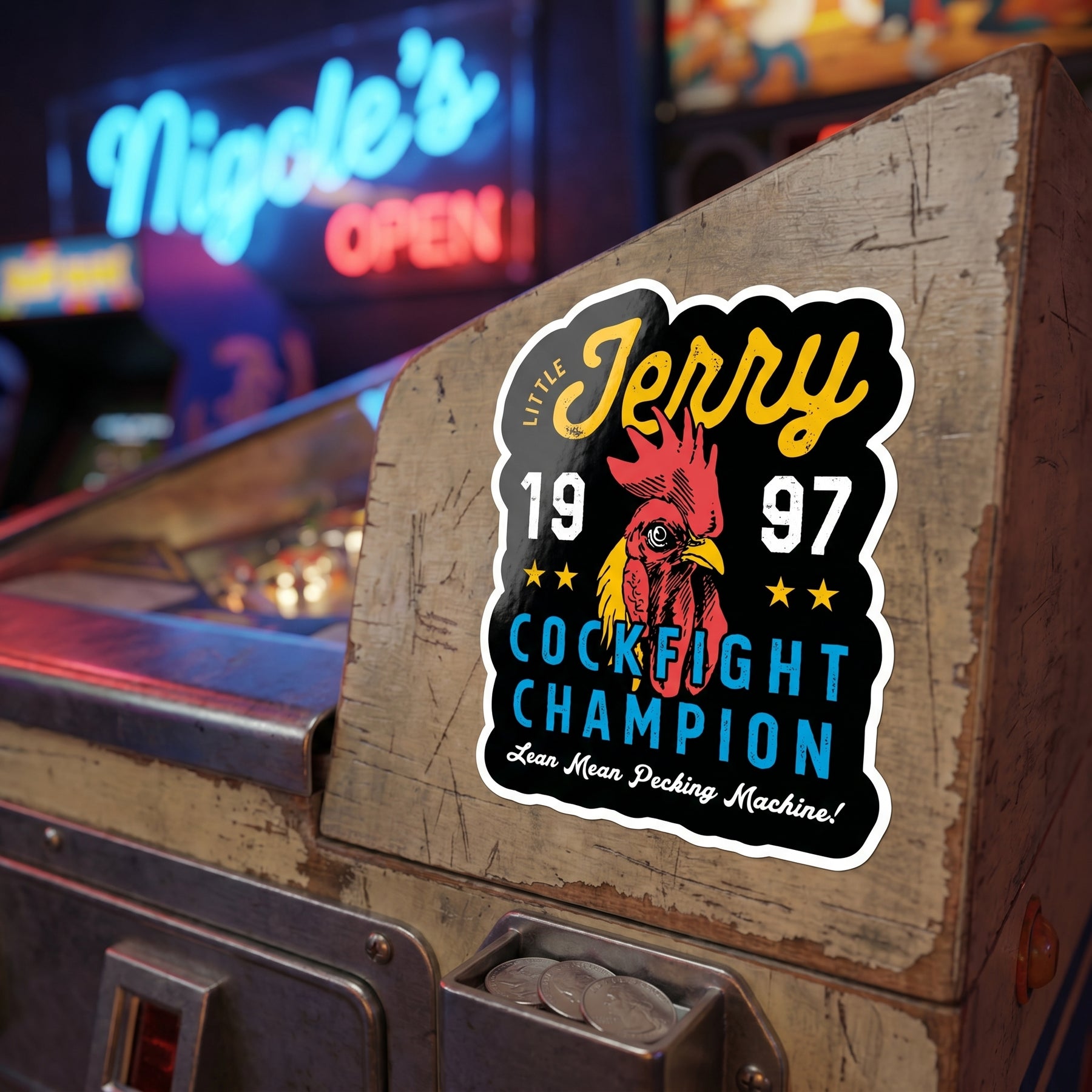 Little Jerry Cockfight Champion - Sticker