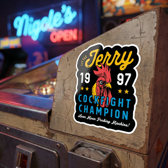 Little Jerry Cockfight Champion - Sticker
