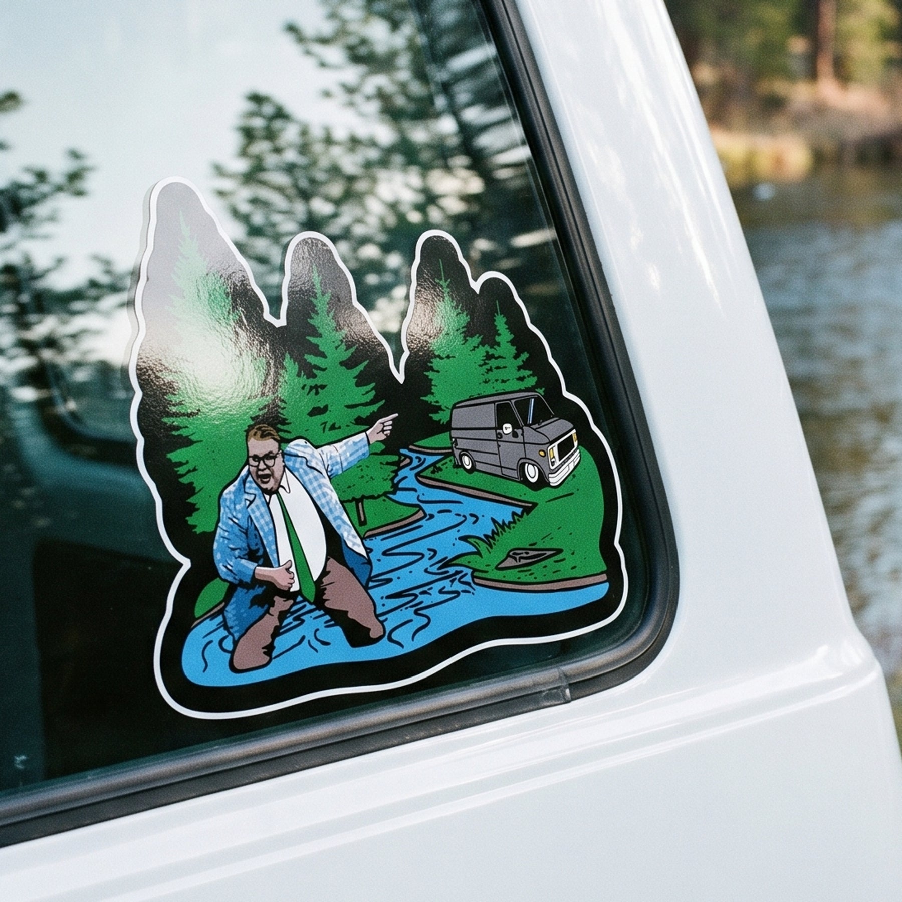 Livin' in a Van Down by The River - Sticker