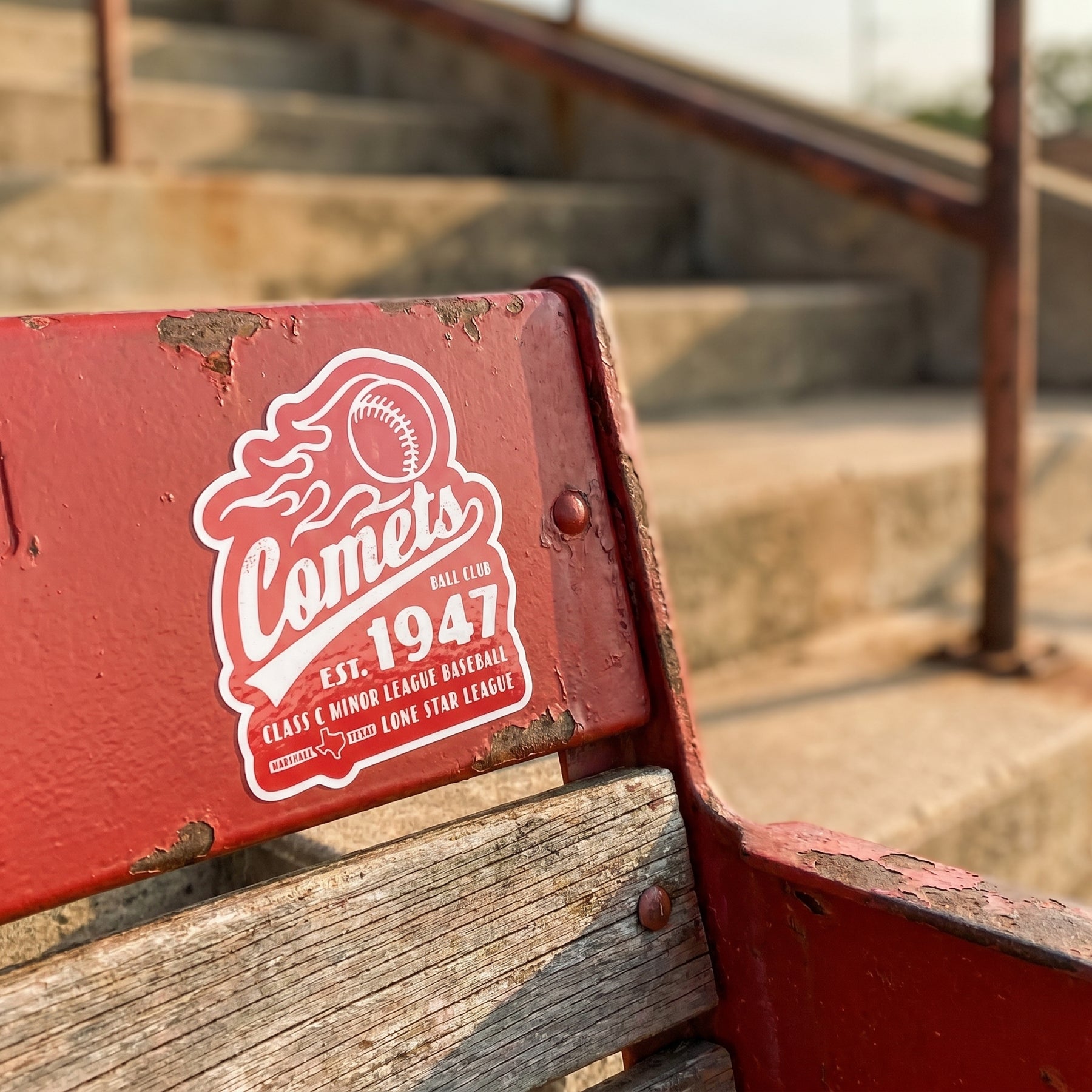 Marshall Comets - Texas - Vintage Defunct Baseball Teams - Sticker