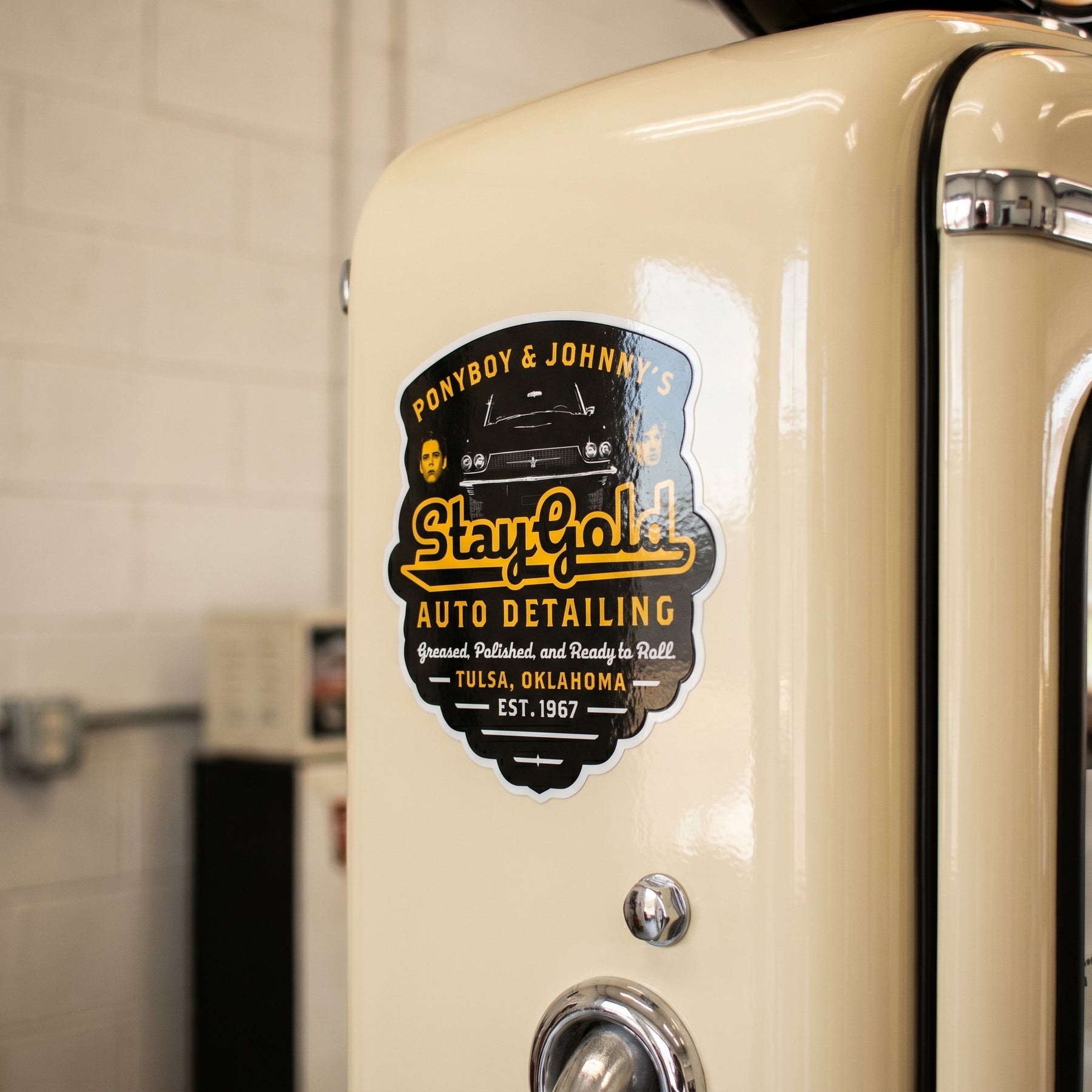 Ponyboy & Johnny's Stay Gold Auto Detailing - Sticker
