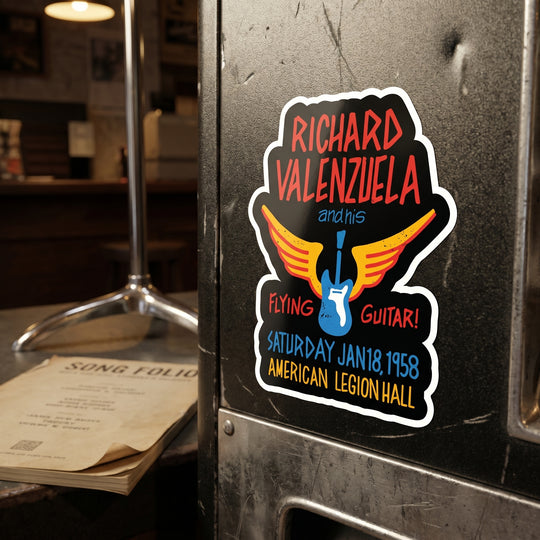 Richard Valenzuela and His Flying Guitar - Sticker