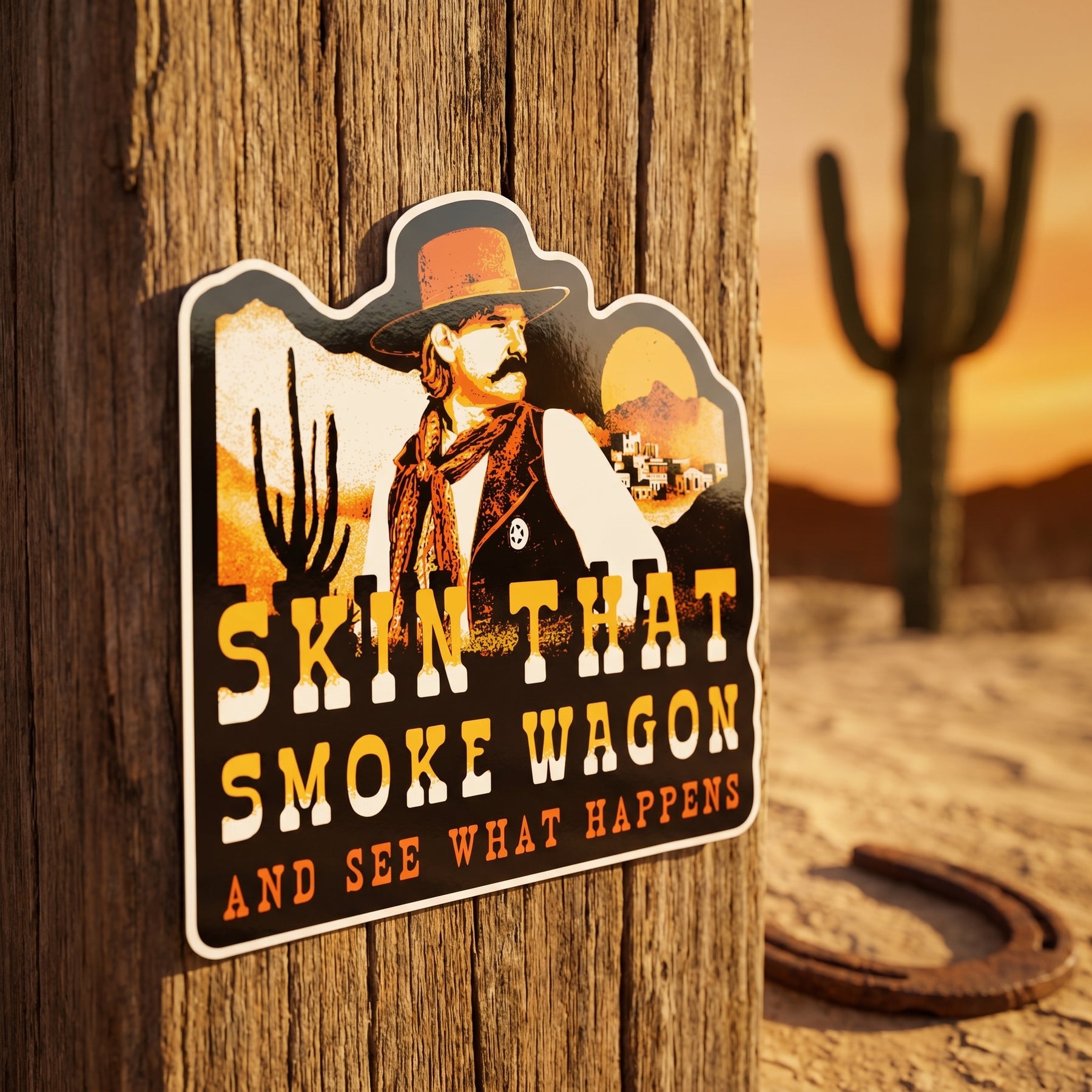 Skin That Smoke Wagon and See What Happens v2 - Sticker