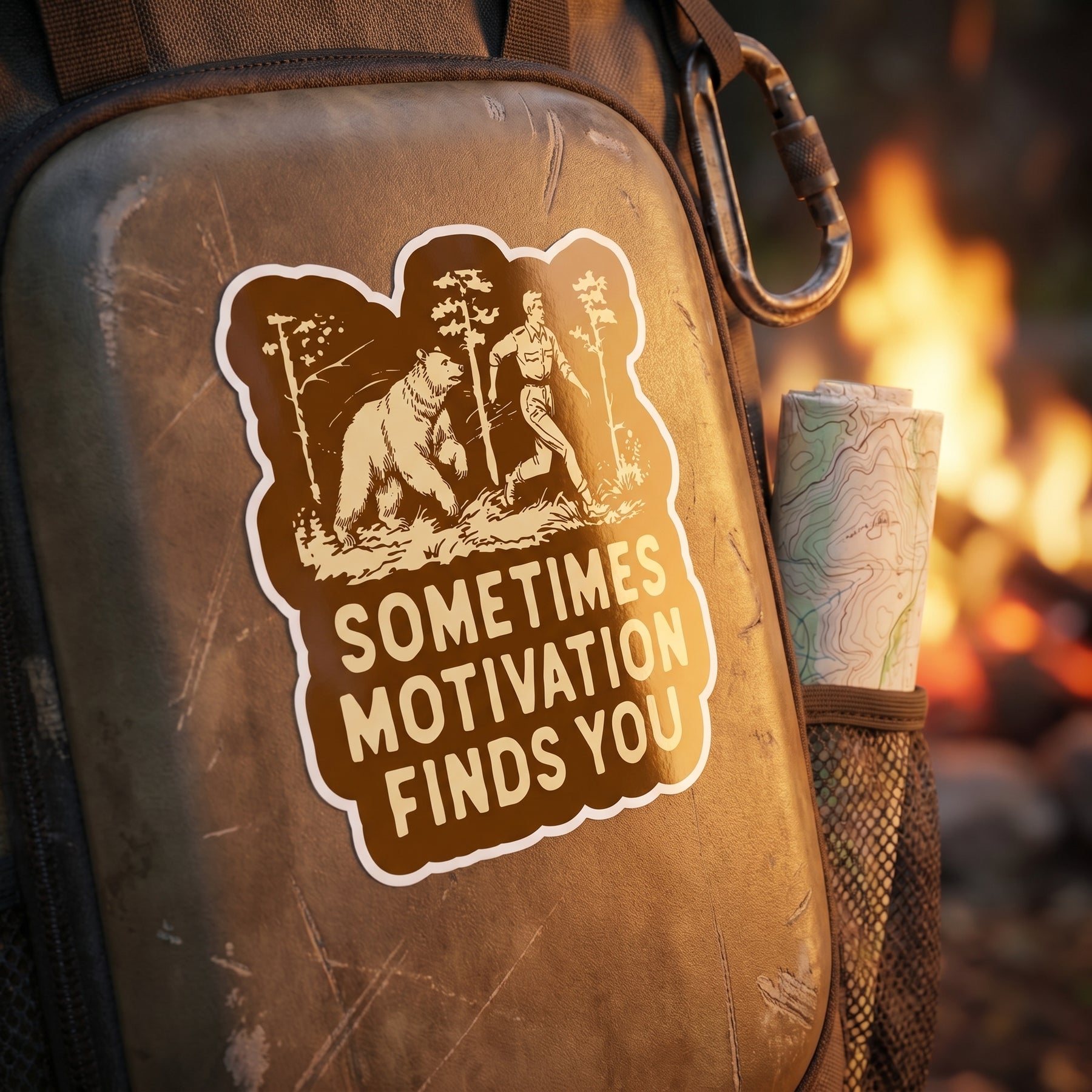 Sometimes Motivation Finds You - Sticker