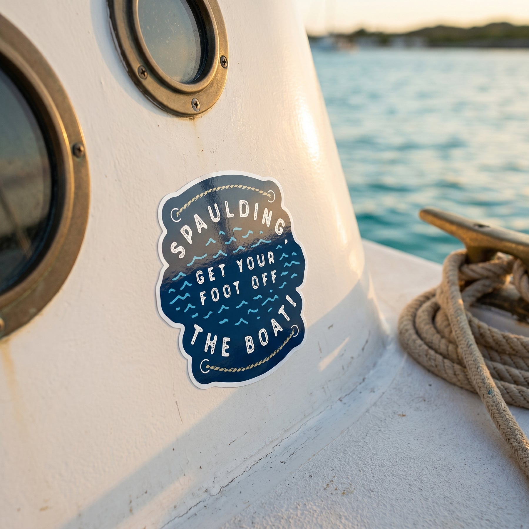 Spaulding Get Your Foot Off the Boat - Sticker