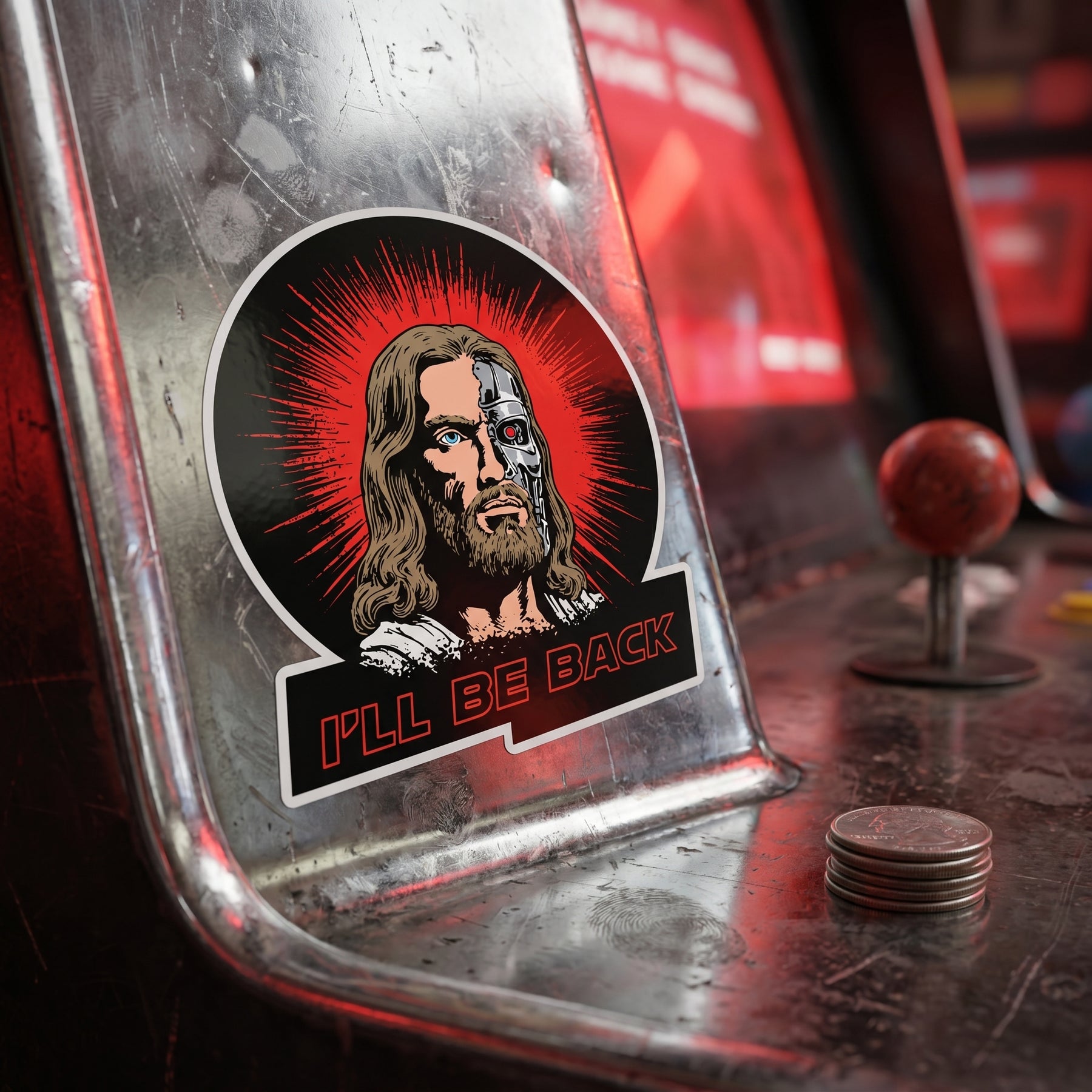Terminator Jesus - I'll Be Back - Sticker